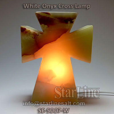 White Onyx Cross Lamp